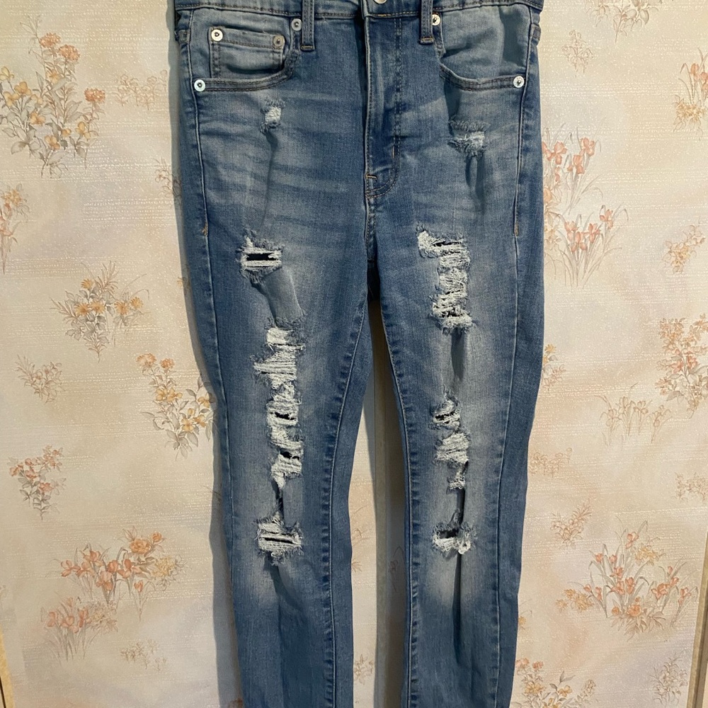 Aeropostale Blue Skinny Jeans Distressed